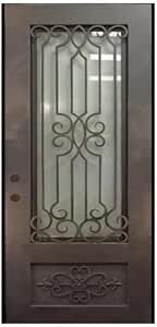 Custom Made doble exterior frontal entrada único Hierro forjado puerta