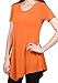 [DRSKIN] WS05 Women Handkerchief Hem Short Sleeve Long Tunic Top. (XL, Orange)