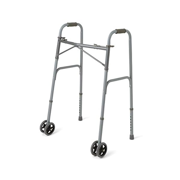 Medline Heavy Duty Bariatric Extra Wide Folding Walker with 5 inch