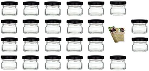 gouveo Set of 24 jars "Mini" 30 ml incl. swivel closure TO 43 black, storage jars, jam jars, preserving jars, spice jars, inverting jars