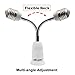 DiCUNO E26 15.5CM/5.5 Inch Extension Socket Extender Adapter, E26 Flexible Extender, All-Directional Adjustable, Standard Light Bulb Socket Extension Converter, 4-Pack