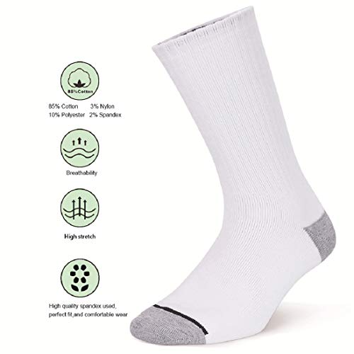 Men's 10 Pack of Cotton Moisture Wicking Heavy Cushion Athletic Work