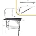 Polar Aurora 36'' Dog Grooming Table, Heavy Duty Pet Grooming Table for Dogs at Home Foldable Grooming Table w/Adjustable Arm & Noose & Mesh Tray Professional Dog Show Stainless Steel Black