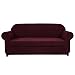 Subrtex 2-Piece Jacquard High Stretch Loveseat Slipcover, Furniture Protector for Couch Sofa, Spandex Washable 2 Seater Cushion Sofa Cover Coat (Loveseat, Wine)