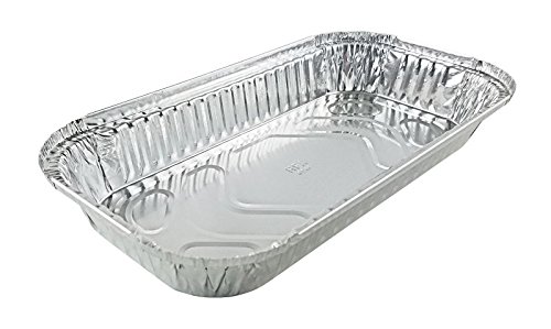 Durable Packaging Handi-Foil 3 lb. Oblong Aluminum EntrÃ©e Pan 25/Pk - Disposable Trays No Lids (pack of 25)