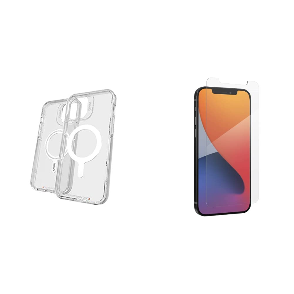 ZAGG Gear4 Crystal Palace Snap Case with InvisibleShield Glass Elite VisionGuard+ Screen Protector for Apple iPhone 12 Pro Max
