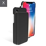 iPhone X Battery Case, 5000mah Rechargeable Slim Extended Protective Portable Backup Charger Case with Removable Power Bank and Ring Holder [Apple Certified Chip] Black