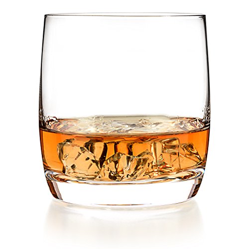 Luxbe - Scotch & Whiskey 10.1-ounce Glasses, Set of 4-100% Hand Blown Lead-free Crystal - Barware Old Fashioned Cocktail Glass Cups -Elegant, Liquor or Bourbon Tumblers
