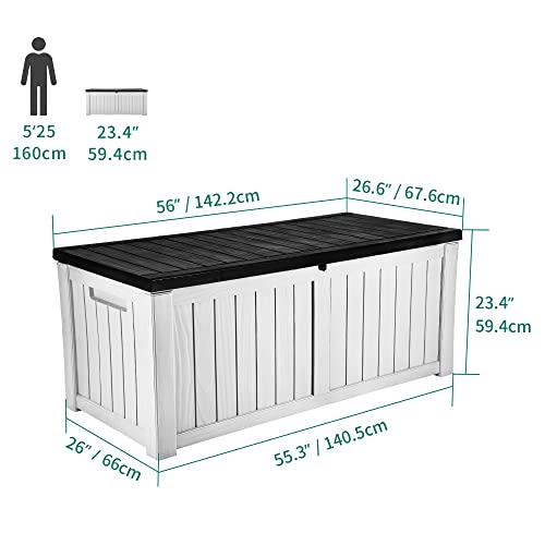 YITAHOME 120 Gallon Outdoor Storage Deck Box, Large Resin Patio Storage