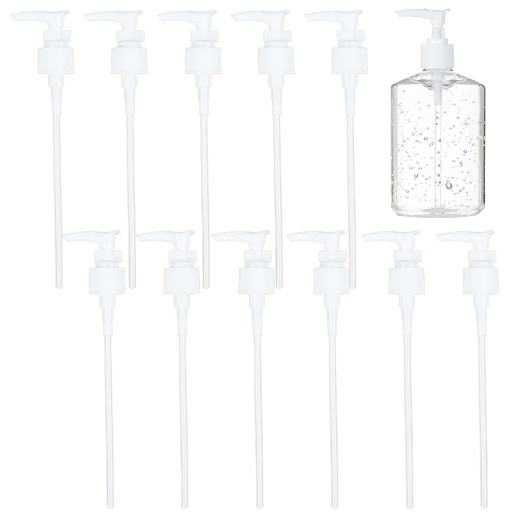 BENECREAT 12 Pack Plastic Replacement Pumps, 24-410 THREAD/NECK Locking White Dispenser, Lotion, Soap, Shampoo, Kitchen & Bathroom