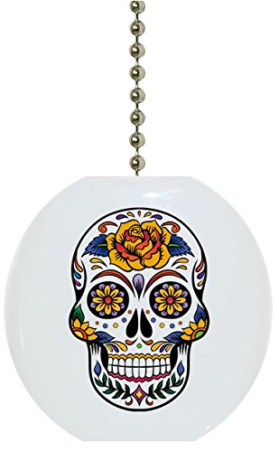 Sugar Skull Solid Ceramic Fan Pull