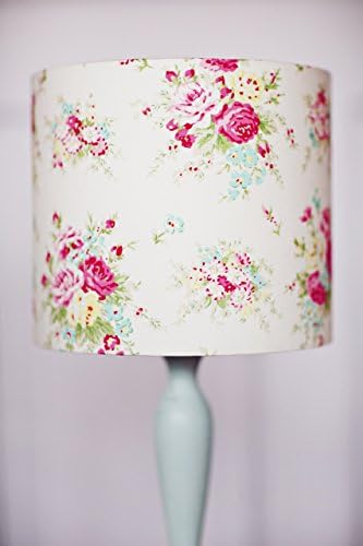 Floral lampshade, White and pink lampshade, Rose Lampshade, Shabby Chic lamps, Drum lampshade.