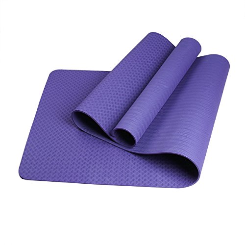High Density Durable anti-tear Close-foam Tech Exercise Yoga Mat with Carrying Bag (purple, 8mm 24″*72″(61cm*183cm))