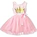 NNJXD Girl Shinny Stripe Baby Girl Printed Tutu Dress Size (100) 2-3 Years Gold&Pink