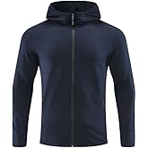 YOUTHUP Men's Dry-Fit Long Sleeve Full Zip Jacket Athletic Running Jacket Quick Dry Breathable Workout with Pockets(XS-XL)