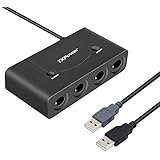 TXPower Gamecube Controller Adapter, Gamecube NGC Adapter with Turbo and Home Buttons for Wii U, Nintendo Switch, PC USB [Plug &amp; Play] [4 Port] [2019 Updated Version]