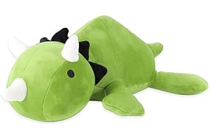 MerryXD Weighted Dinosaur Plush Pillow Stuffed Animals,Green 24" Weighted Dino Plushie and Throw Pillows, Super Soft Cartoon Hugging Toy Gifts for Kids & Adults, 3.5 lbs