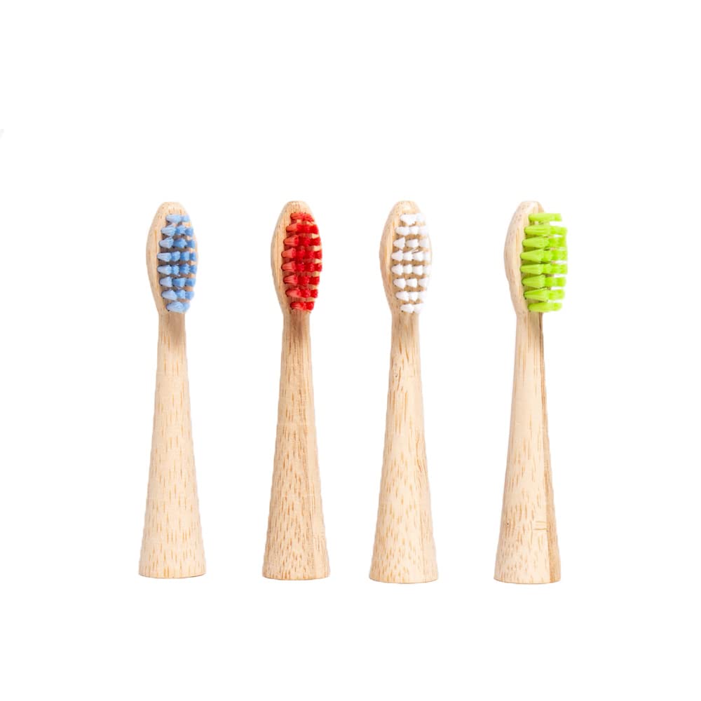 A Good Company Oral-B Toothbrush Head 4-Pack from Bamboo, Multicolored, Regular