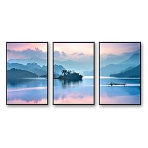 Framed Canvas Wall Art for Living Room, Bedroom Beautiful Nature Norway Landscape Canvas Prints for Modern Home Decoration Ready to Hang - 16"x24"x3 Panels