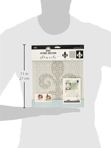 Plaid:Craft Folkart Home Decor Masking Stencils 3/Pk 9.5 x 8.5-inch, Fleur De Lis, Transparent - Image 5