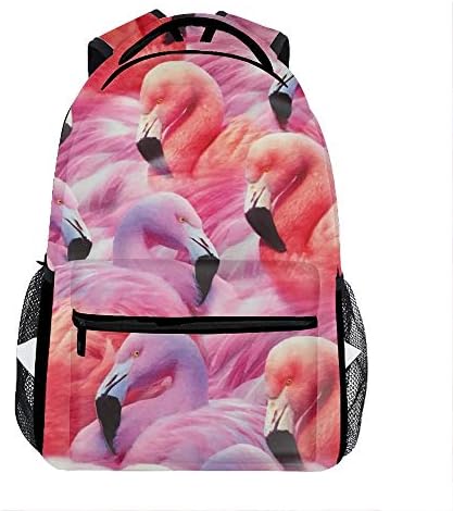 Wide Open Multipurpose Travel Backpack Lightweight Casual Daypack 11.5" x 8" x 16" Flamingos Get Together
