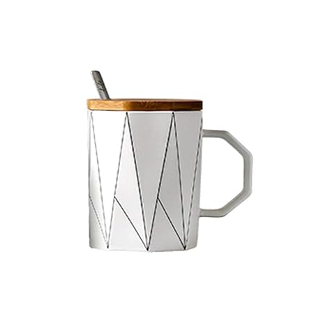 WSHP-Mug Env Taza Gift Taza Geométrica Mate Creativa Con Cuchara ...