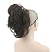 Oubeca Adjustable Claw Ponytail Hairpiece Layered Wavy Messy Pony tail Extensions (2/33 Dark Brown)