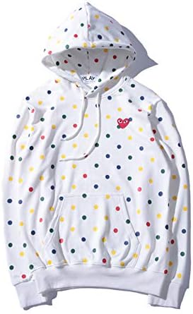 CDG Play Embroidery Wave Point Pullover Sweatshirt Hoodie for Men/Women