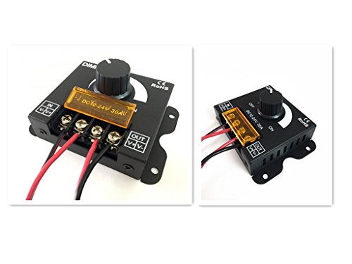 pwm dimmer 12V 24V 30A LED Dimmer Controller for Single Color LED Strip Lighting Lamp Ribbon Light Black Button Control Brightness (New Style )