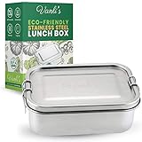Vanli's Stainless Steel Lunch Containers | Metal Lunch Box For Kids And Adults | Durable Bento Box With Lockable Clips Leak Proof To Keep Food Fresh | Tiffin Food Container | 27oz