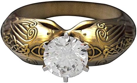 bismarckber Ring Women Vintage Crow Carved Totem Rhinestone Inlaid Finger Ring Party Costume Jewelry
