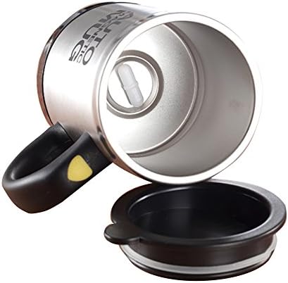 13.5oz Double Layer Stainless Steel Self Stirring Magnet Coffee Mug (magntic black)
