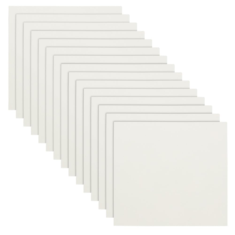 BENECREAT 20 Pcs 201x201mm Antique White Paper Mat Board, Photo Frame Backing