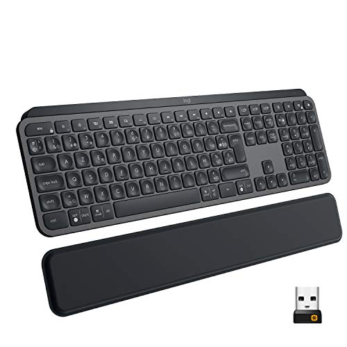 Logitech, MX Keys PLUS, Clavier Rétroéclairé sans Fil Avancé, Saisie Tactile Réactive, Rétroéclairage, Bluetooth, USB-C, Apple MacOS, Microsoft Windows, Linux, iOS, Android, Française AZERTY