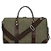 S-ZONE Travel Duffel Weekend Tote Bag Canvas PU Leather Trim Shoe Compartment (Army Green)