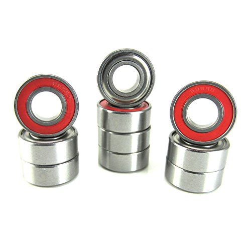 6x13x5mm Precision Ball Bearings ABEC 3 Hybrid Seals (10) 686-RZ-RED