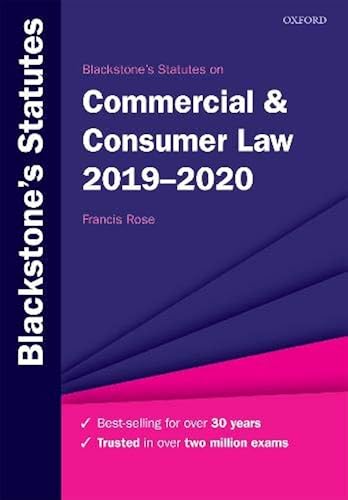 Download Blackstone's Statutes on Commercial & Consumer Law 2019-2020 PDF