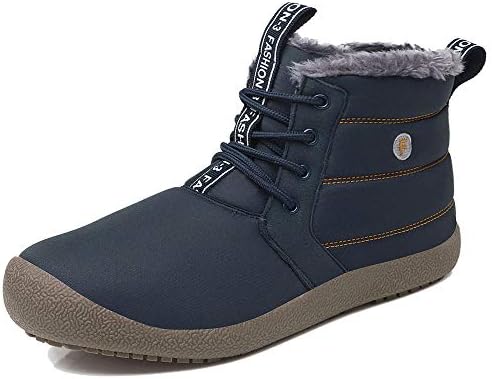 YIRUIYA Mens Snow Winter Boots Anti-Slip Booties Men, Slip On Ankle Boots Warm Full Fur Lined