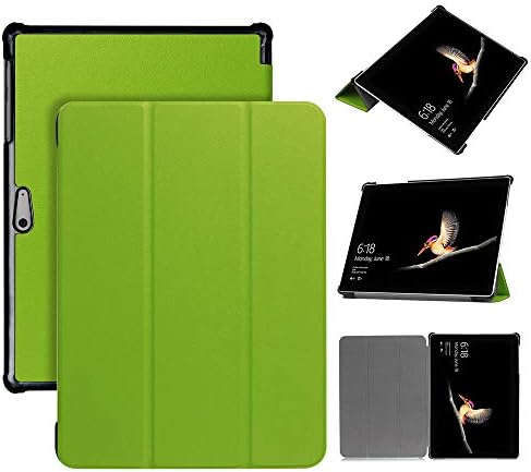 Liqiqi For Microsoft Surface GO Case 10-Inch, Smart Tri-Fold PU Leather Case Slip in Screen Protector for Microsoft Surface GO 10 inch Tablet(Case Only, Tablet, Pen&Keyboard not include) (Green)