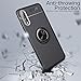 Newseego Huawei P20 Pro Case,360° Adjustable Ring Stand,Frosting Thin Soft Protective and Finger Ring Holder Kickstand Fit Magnetic Car Mount for Huawei P20 Pro-Black+Silver
