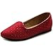 Ollio Women's Shoe Ballet Suede Jewel Stud Comfort Flat
