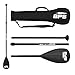BPS 3-Piece Adjustable Alloy Standup Board Paddle - Comes with Carry Bag - Liteweight, Floats on Water, and Easy to Adjust (Pearl White Accent)