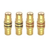 VCE 4-Pack RCA Female to RCA Female Coupler Gold Plated Adapter