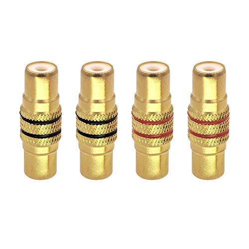 VCE 4-Pack RCA Female to RCA Female Coupler Gold Plated Adapter