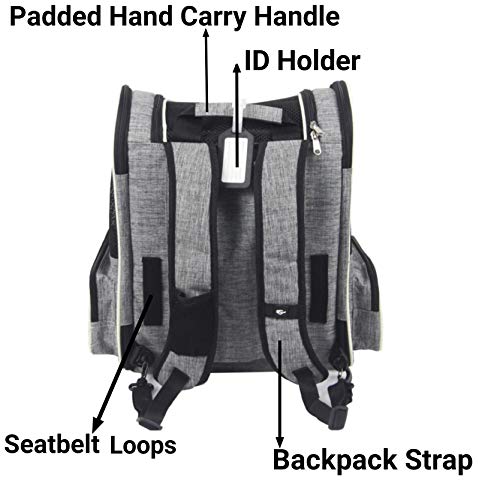 Mr. Peanut's Malibu Series Airline Approved Backpack Stroller Pet Carrier with Detachable Wheel Assembly - Thumbnail 2