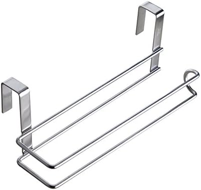 Basong Stainless Steel Tissue Paper Rolling Holder Kitchen Paper Towel Holder Under Cabinet,Silver