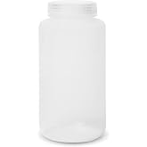United Scientific&trade; Reagent Bottle, Polypropylene Wide Mouth, 1000ml, 1-Pack | 32 oz Capacity, Autoclavable, Leakproof Seal Ring, BPA and Phthalate Free, RoHS Compliant, Wide Mouth Bottles with Caps