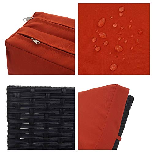 Mendler Sonnenliege HWC-D80, Gartenliege Relaxliege Liege, Poly-Rattan - anthrazit, Kissen Terracotta – Bild 7