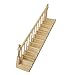 Lowpricenice 1:12 Dollhouse Pre-Assembled Staircase Wooden Stair Stringer Step with Left Handrail