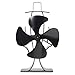 VonHaus 4-Blade Heat Powered Wood Stove Fan - Ultra Quiet Fireplace Wood Burning Eco Fan for Efficient Heat Distribution